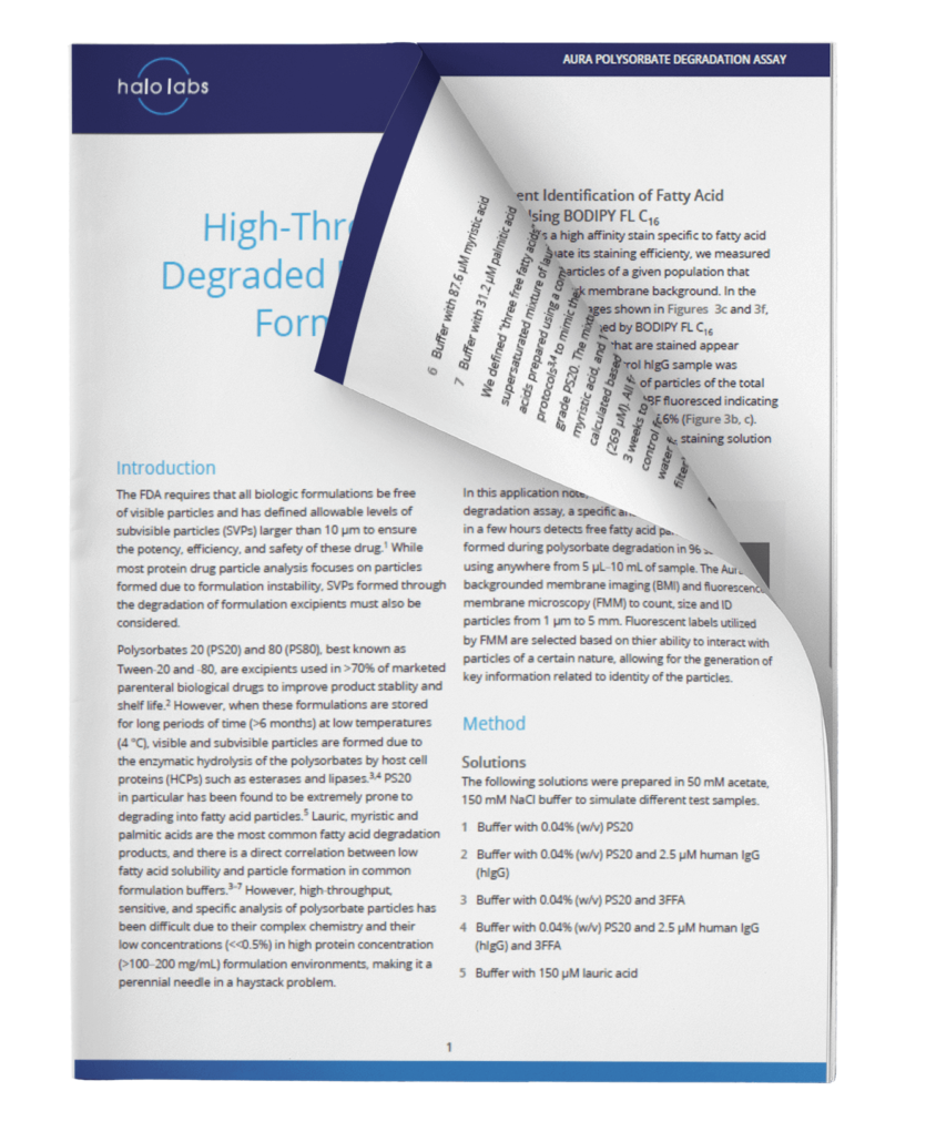 App Note 11: High-Throughput Detection of Degraded Polysorbate with FMM