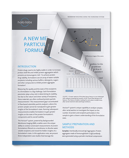 App Note 3: A New Method for Measuring Particulates in Protein Drug Formulations with Complex Excipients
