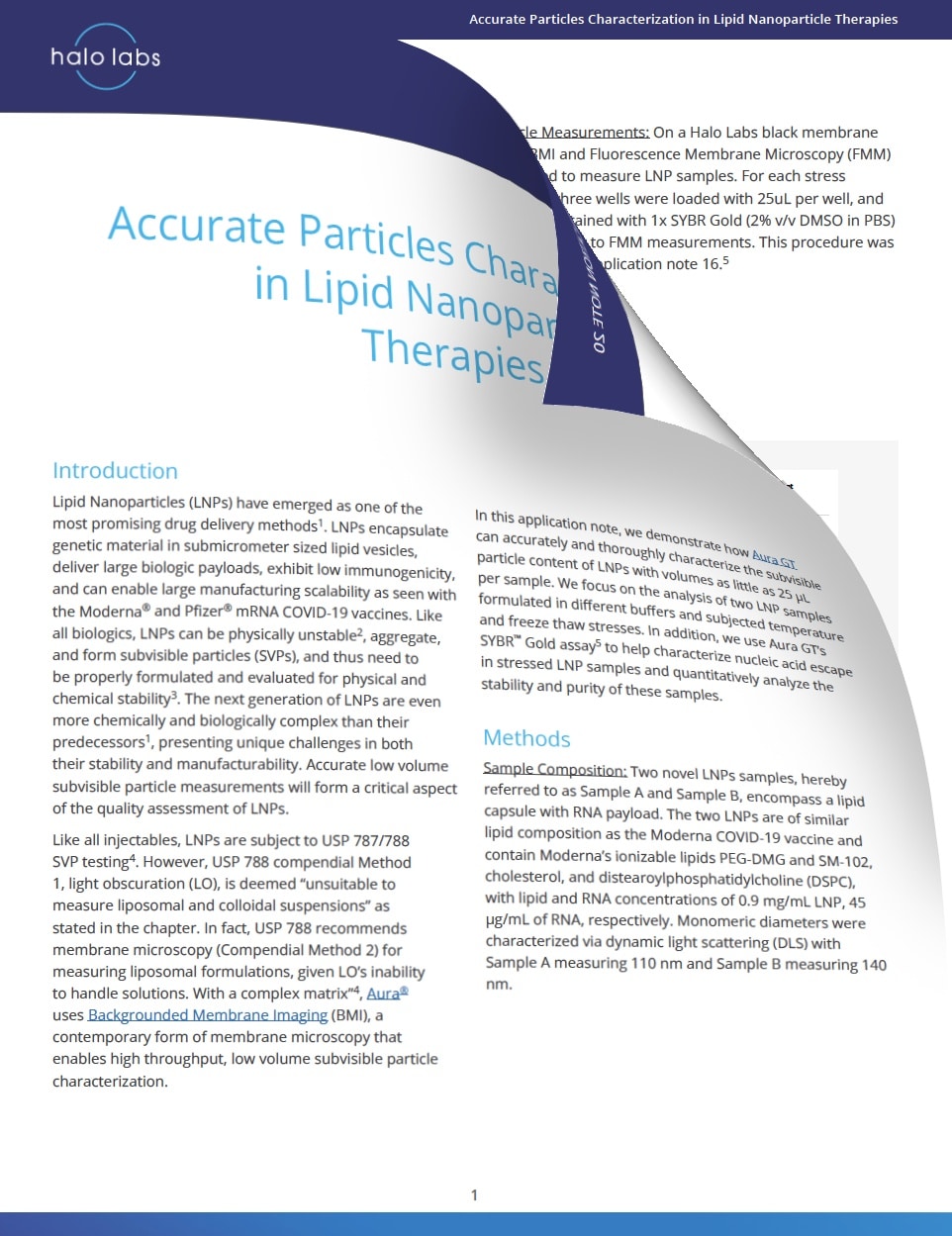 App Note 20: Accurate Particles Characterization in Lipid Nanoparticle Therapies
